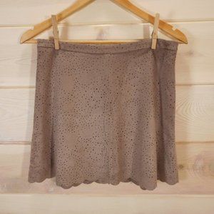 BCBG Maxazria Sheryl Faux Suede Skirt Women's Size S Side Zip Lined